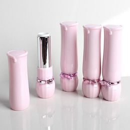 500 stks roze strik DIY 12.1mm lipstic lip balsem buis lege hoge kwaliteit plastic lippenstift buis lippenstift gloss container