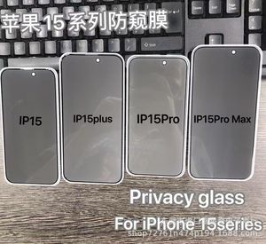 500 pièces couverture en verre de confidentialité protecteur d'écran souple pour iPhone 15pro 15promax 11 Pro XR XS Max X 8 7 6 Plus Film de protection en verre trempé pour iphone 15 14 13 12 Mini