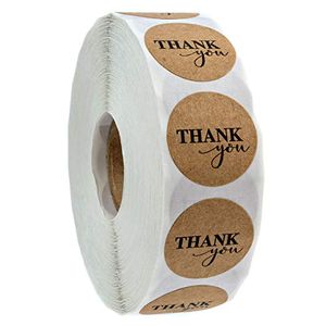 Rollo de 500 Uds. De pegatinas redondas de papel kraft natural, gracias por apoyar mi pegatina de papelería para pequeñas empresas