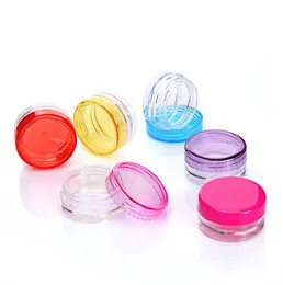 500pcs mini pots en verre similaires 3g 5g pots cosmétiques vides PS pots de crème à fond rond avec plusieurs couleurs pour choisir