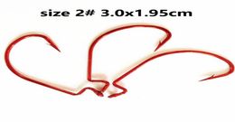 500pcs Taille 2 Offset rouge Crochet 3 01 95cm ver Hook Sharp Fishing Hook Pesca318I1665028