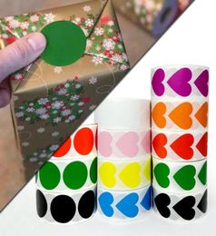 500 Stuks Stickers Blanco Hartvormige Dank U Gift Sticker Classificatie Label Voor Bakken Verpakking Seal Briefpapier Wrap6441385