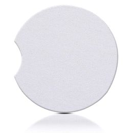 500 pcs Sublimation Blanc Coaster DIY Voiture Tasse Tapis Titulaire Sous-verres avec Absorbant Néoprène Boisson Tasses Pad pour Votre Propre Artisanat