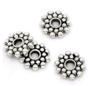 500 pièces tibétain argent or flocon de neige métal entretoise perle en vrac pour la fabrication de bijoux Bracelet à bricoler soi-même accessoires en gros 8mm