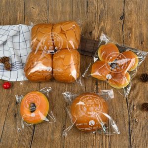 500pcs sac à pain d'étanchéité transparent sacs à biscuits adhésifs sac de cuisson simple sac d'emballage de magasin de desserts 201225