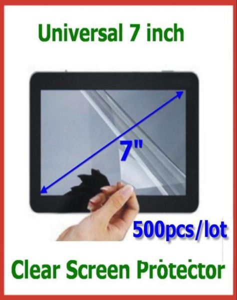 500 pièces protecteur d'écran LCD universel 7 pouces pas plein écran taille 155x92mm aucun emballage de vente au détail pour GPS tablette PC film de protection 8461700