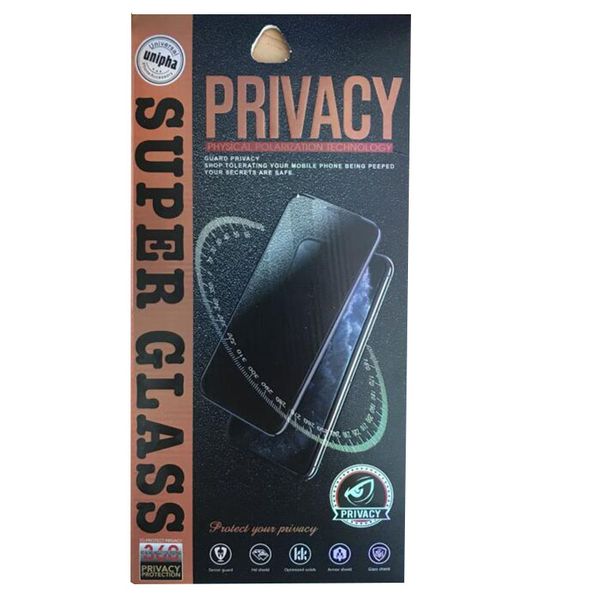 500 pcs Universal Retail Papier Paquet Sac Boîte Pour Smart Phone Confidentialité En Verre Trempé Anti Espion Écran Protecteur Sacs En Papier