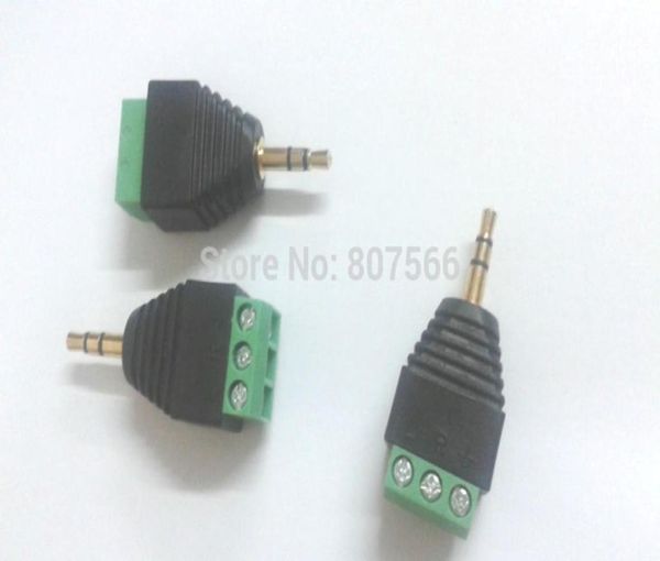 500pcs Video AV Balun 35 mm 18Quotstereo Male dorado a AV Terminal de tornillo Adaptador16777918