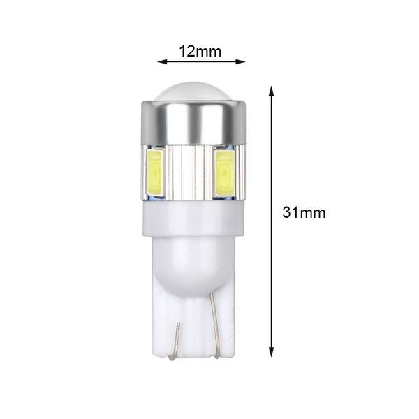 500 Uds W5W 194 bombillas LED blancas T10 921 168 lente de bombilla LED 12V 5630 6SMD bombilla LED puerta mapa respaldo maletero luces traseras lámpara de matrícula