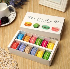 Boîte à macarons blanche avec boîtes à desserts roses, noires et vertes, emballage cadeau pour 12 macarons SN220, 500 pièces