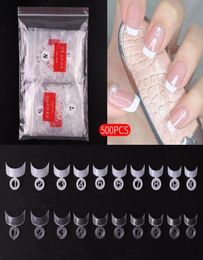 500 pcsBags valse nagels Franse nageltips Crescent Moon vorm vinger acryl acryl 10 size gemengd pakket4529389719593333