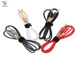 500pcslot 1m 35 mm aux aux a masculino cable de audio cable de resorte de resorte de oro planchado protector para el altavoz de automóvil de teléfono8060989