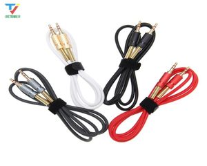 Câble Audio AUX mâle à mâle, 500 pièces, 1m 35mm, cordon de protection à ressort plaqué or pour téléphone et voiture, haut-parleur 8060989