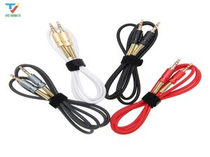 Câble Audio AUX mâle à mâle, 500 pièces, 1m 35mm, cordon de protection à ressort plaqué or pour téléphone et voiture, haut-parleur 7976710
