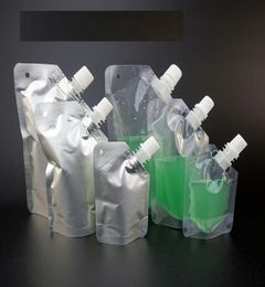500 stuks slot 50 ml 100 ml 250 ml lege transparante zak aluminiumfolie uitloopzakken voor drinkvloeistof opbergtas melksaus olie opstaan 6676671