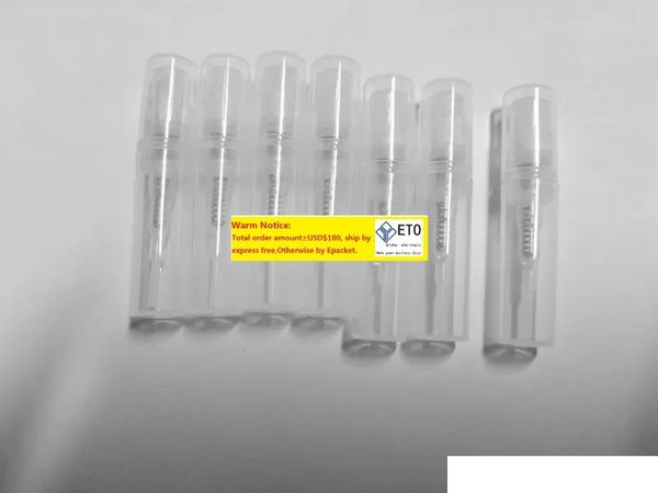 500pcslot Fedex DHL expédition rapide vide 2ml 3ml mini bouteille de parfum en plastique vaporisateur petite promotion échantillon atomiseur de parfum