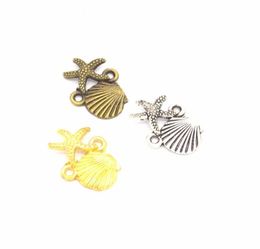 500pcslot shell starfisf connecteur charmes pendentifs bijoux de fabrication de bracelet accessoires bricolage 13x18mm charmes de plage6121985