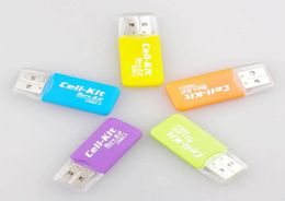 500pcslot entero más barato nuevo USB USB 20 Micro SD TFLASH TF M2 Lector de la tarjeta de memoria Adaptador9922609