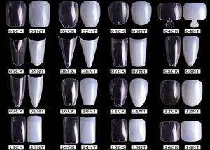 500pcspack Natural Clear False Acrylic Nail Tips Fullhalf Cover français Ballerine de cercueil pointues Faux Nails UV Gel Manucure Tools2617396