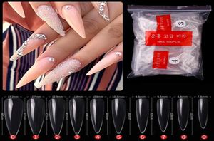 500pcsset Stiletto Valse Nagel Tips ClearNatural Volledige Dekking Puntige Nep Vingernagels Acryl UV Gel Polish Nagelsalon Manicure Too9505650