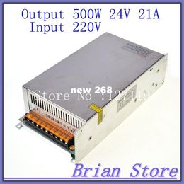 Livraison gratuite 500W 24V 21A unité d'alimentation à découpage sans interruption ac 220v à dc 24v à sortie unique pour bande lumineuse LED