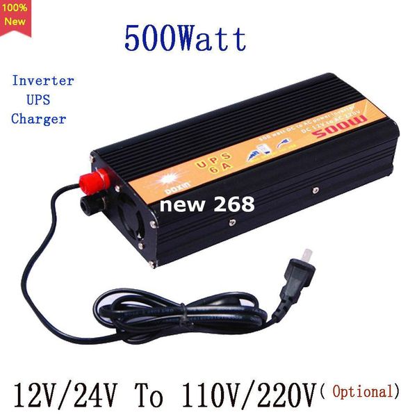 Freeshipping 500W Car Power Inverter Converter DC 12V o 24V a AC 110V o 220V Adaptador USB Transformador de voltaje portátil Cargador de coche UPS