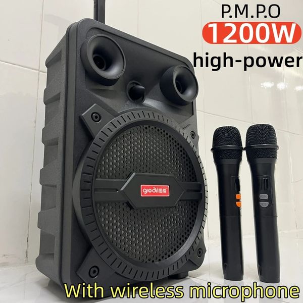 Altavoz de barra de baile cuadrado Bluetooth de alta potencia de 500 W con micrófono inalámbrico dual de alto volumen Karaoke al aire libre Inserción de tarjeta portátil 240102