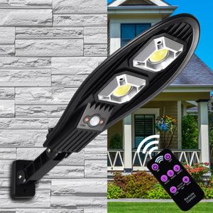 500W LED Lampe Solaire Extérieure Alimentée Lumière Du Soleil Étanche PIR Motion Sensor Wall Street Light pour Jardin 160COB 300W 200W Éclairage