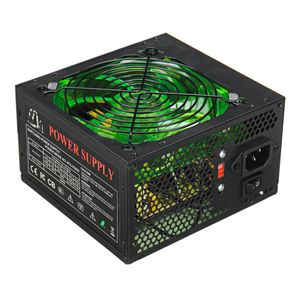 Fuente de alimentación de 500 W Ventilador de refrigeración LED de 120 mm Computadora de 24 pines PCI SATA ATX 12V - Negro