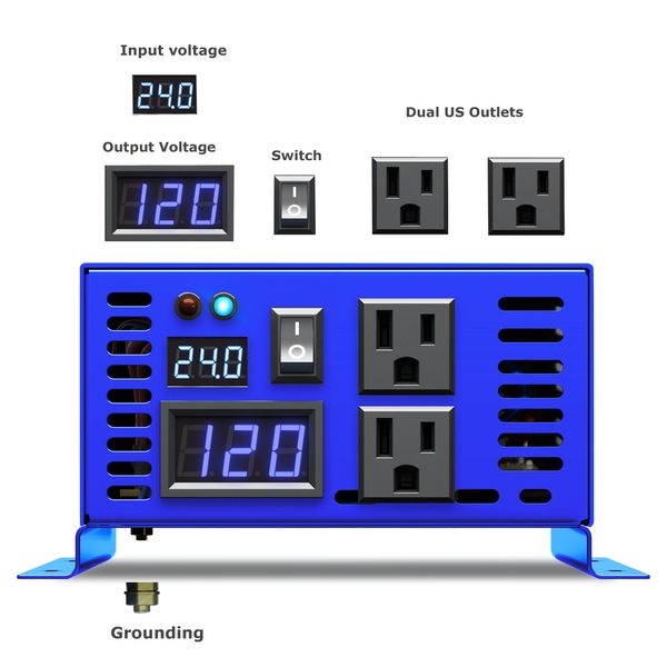 500W Pure Sine Wave Inverter Solar 24V 220V Power Inverter Transformador 12V 36V 48V DC a 120V 230 240V CA CA VISIÓN LCD LCD