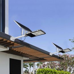 Farolas solares de 500 W Luces solares para exteriores Luces LED con control remoto Luz de inundación de seguridad blanca de luz diurna de 6500 K para patio Jardín Calles Playgroud crestech