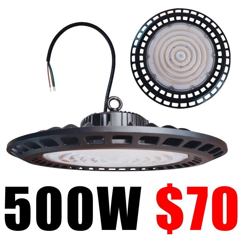500W UFO LED High Bay Light 60000LM 6000K-6500K Cold White Hanging Hook for Factory Barn Warehouse AC85-265V waterproof IP65 LED Lights OEMLED
