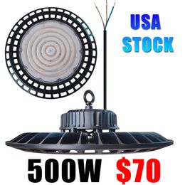 500W UFO LED High Bay Light lampe Factory Warehouse Industrial Lighting 60000 Lumen 6000-6500K IP65 Warehouse LED Lights for Garage Factory Workshop Gym crestech