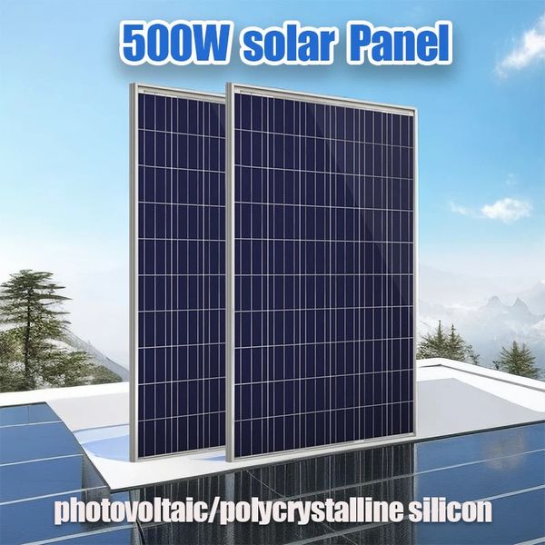 Panel Solar povoltaico de 500W y 12V, Kit de Banco de energía de 1000W, placa controladora de 100A para el hogar, camping, RV, cargador de batería rápido para coche 240110