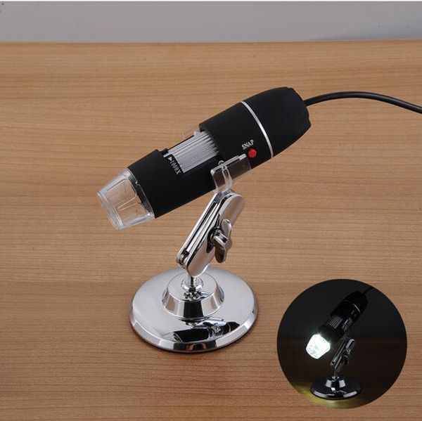 Microscope électronique numérique 500X/1000X 8 LED, support professionnel Usb + pince à épiler, mesure de grossissement