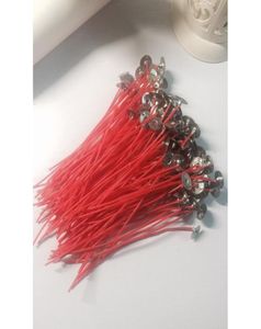 50100pcs 12cm lampe mèche pré-colorée unique de la cire de soja rouge