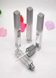 50100pcs 20pcs 7ml Silver Square Vide Lipstick Lip Gloss Tabriques avec LED Light Clear Cosmestic Packaging Container avec miroir RQ6013309