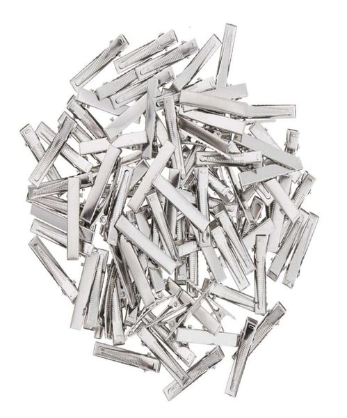 50100 pièces bricolage couleur argent métal filles pince à cheveux odile Alligator dents arcs Barrette bill Clips plat bouche carré Clip78970679515554