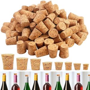 50105PCS Wijnglazen fles Stopper Kettel Pudding Container Cork Cap Burette Buret Buret Buis Hout Deksel 19 Maten 240428