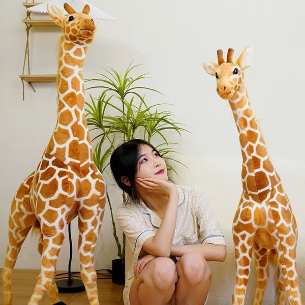50140cm haute qualité géant vraie vie girafe jouets en peluche peluche poupée douce enfants enfants bébé cadeaux d'anniversaire décor de chambre 240105