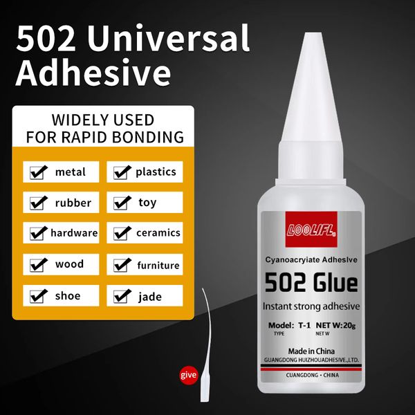 502 Super Liquid Glue Extrême forte Bond Cure Adhésif cyanoacrylate à haute performance