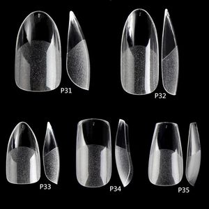 504pcs valse nagels acryl tips zachte gel heldere kunstmatte onder nepkist stiletto pers op 220716