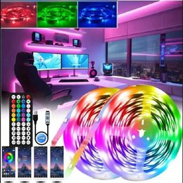 5050 5V USB LED Strip Licht RGB -tape 10 meter Wifi Bluetooth Ribbon Ice String Holiday Lighting Gamer Wall Room Decoratie 240508