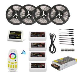 5050 RGBW LED Strip Kit WIFI-afstandsbediening + 20m 12V Waterdichte IP65 DIFFABLE + 2.4G Controller en 20A-voeding