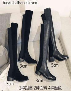 5050 Spring Winter New New Leather Head Round Heel Middle Stitching Show Show Women039s Knea High Knight Boots37926644