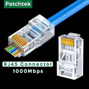 50500 pcs passeren RJ45 CAT6CAT5E-connectoren Crystal End Gold-Tuled 8p8c Crimp UTP Standaard Ethernet Network Modulaire plug 240430