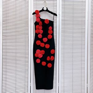 506 L 2024 Milaan Runway Dress Spring Summer Mouwloze Spaghetti Riem Black solide jurken Damesjurk mode mode hoogwaardige luxijia