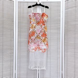 506 L 2024 Milaan Runway Dress Spring Summer Mouwloze Spaghetti -riem Jurken Damesjurk Mode Mode Hoge kwaliteit Luxijia