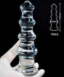 5065 mm Grand Pyrex Glass anal Dildo Énorme bouche de crosse faux Big Crystal Artificiel Pinis Adult Masturbate Sex Toy pour femmes hommes Gay D1762539