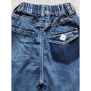 5066 Kindermeisjes Zomer jeans brede been zachte frivole denim broek kinderkleding elastische taille broek